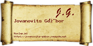 Jovanovits Gábor névjegykártya